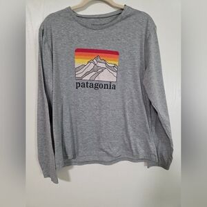 Patagonia Gray Long Sleeve with Mountain Graphic